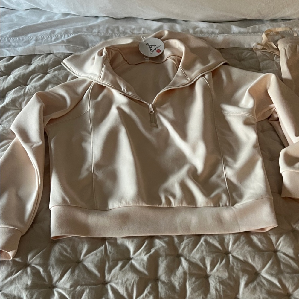 Cream Quarter-Zip Pullover - image 1